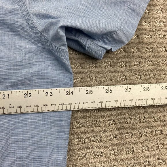 QUIKSILVER Shirt Men XXL Blue Button Down Modern Fit Casual Pocket Poly Cotton - Picture 9 of 10